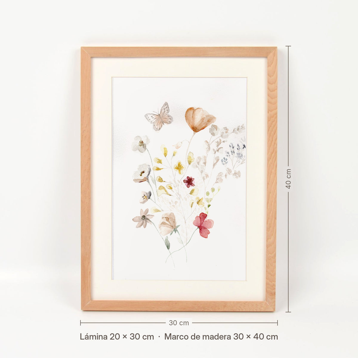 Medidas del cuadro Flores silvestres I