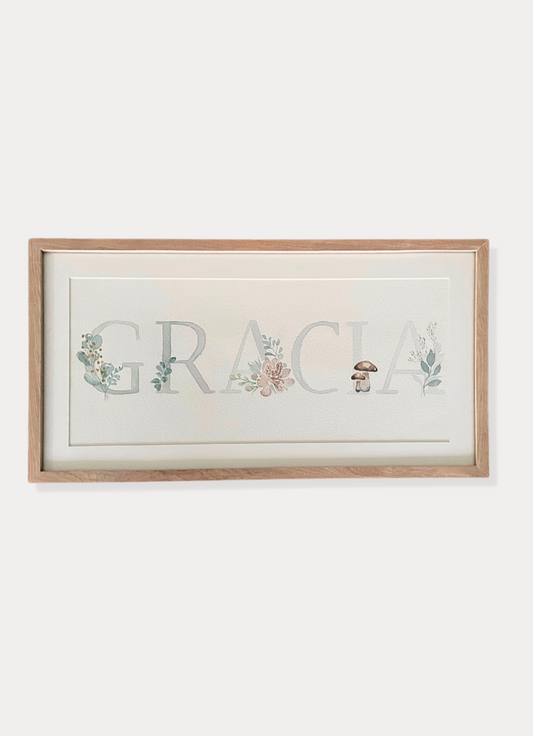 Cuadro Nombre Personalizado Acuarela – Hecho a pedido
