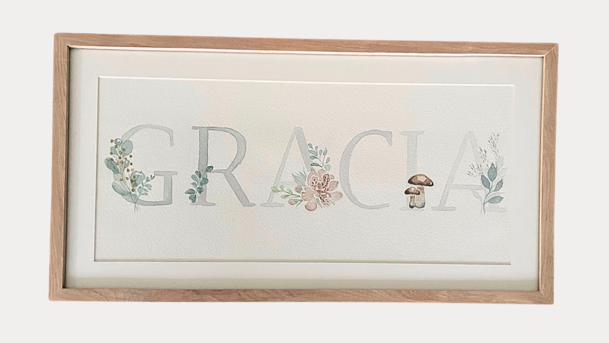 Cuadro Nombre Personalizado Acuarela – Hecho a pedido