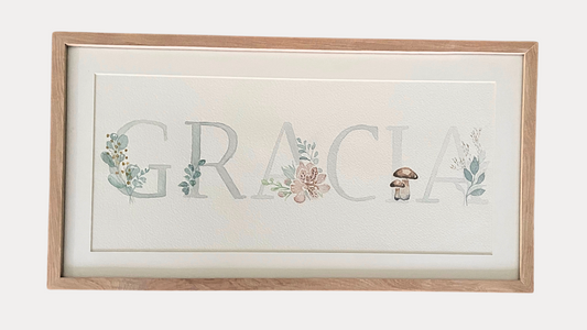Cuadro Nombre Personalizado Acuarela – Hecho a pedido