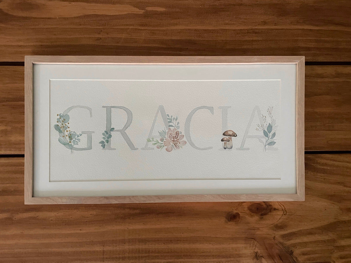 Cuadro Nombre Personalizado Acuarela – Hecho a pedido
