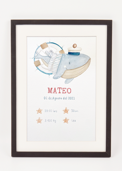 Cuadro de Nacimiento Personalizado- Ilustración Principal