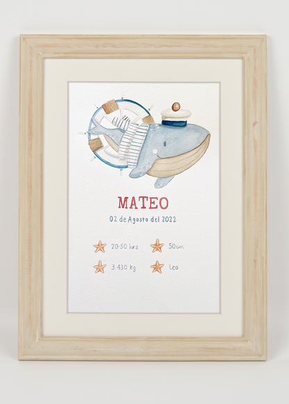 Cuadro de Nacimiento Personalizado- Ilustración Principal