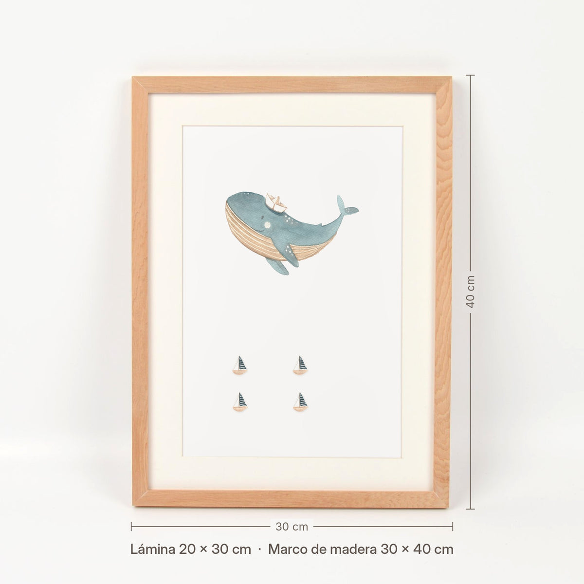 Medidas del cuadro Ballena con veleros