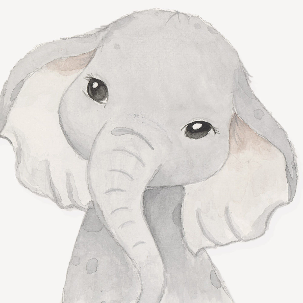 Detalle de la acuarela Elefante