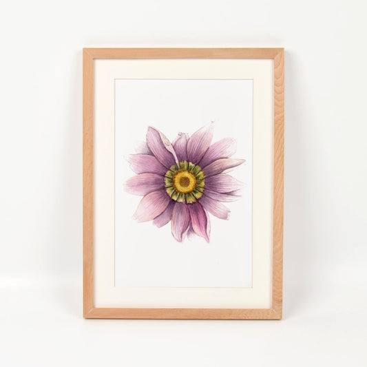 Flor enmarcado en madera nativa