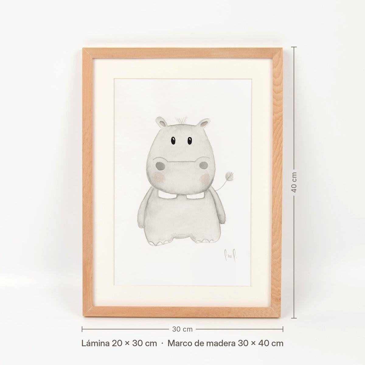Medidas del cuadro Hipopótamo